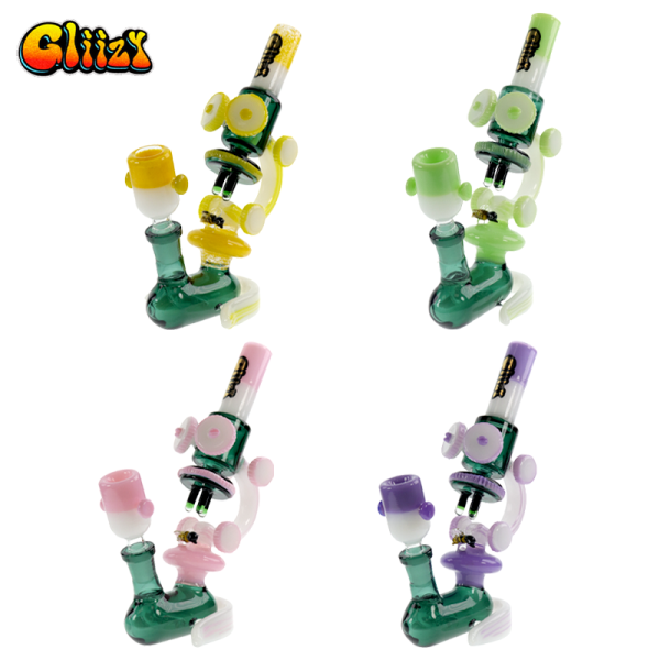 8 IN GLIIZY MICROWORLD GLASS WATER PIPE