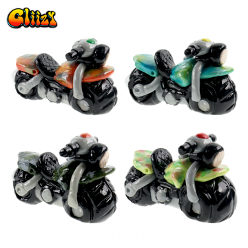 5 IN GLIIZY BOBBER BIKE CLAY HAND PIPE 