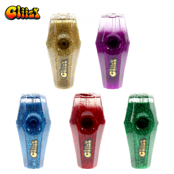 5 IN GLIIZY GLYCERIN RAYS GLASS HAND PIPE