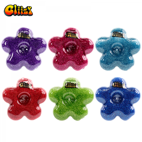 GLIIZY FLOWER DESIGN GLASS HAND PIPE