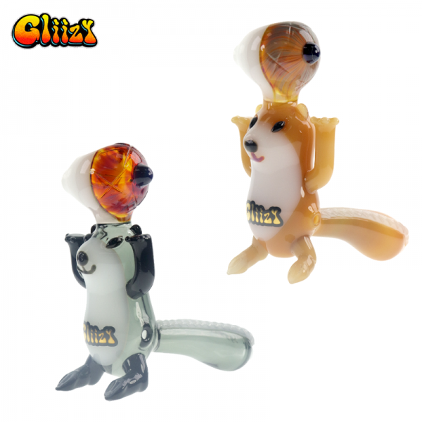 5 IN GLIIZY ANIMAL GLASS HAND PIPE