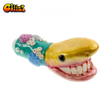 6 IN GLIIZY CREATURES CLAY HAND PIPE