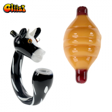 5 IN GLIIZY COLORFUL GLASS HAND PIPE