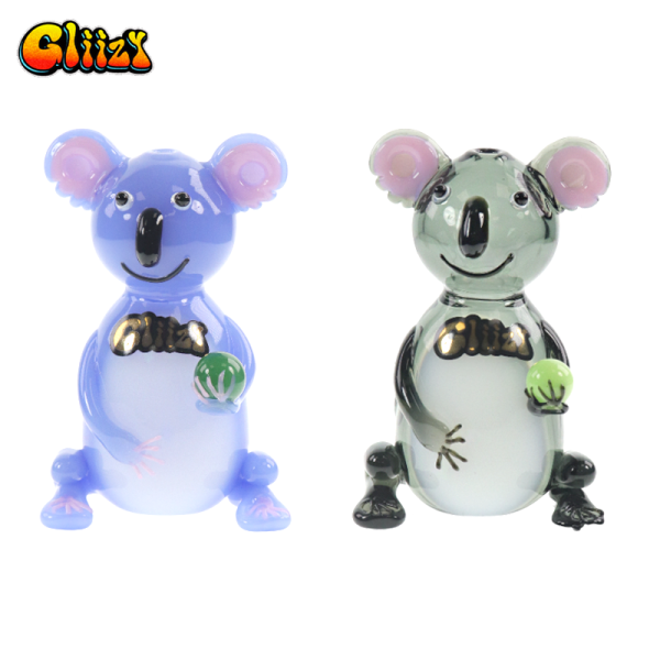 4 IN GLIIZY KOALA ANIMAL GLASS HAND PIPE