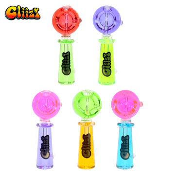 4.4 IN GLIIZY TULU GLYCERIN DUAL COLOR GLASS HAND PIPE 