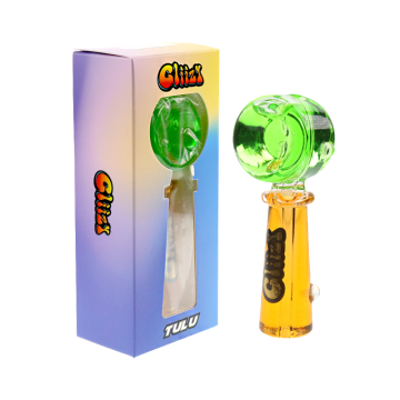 4.4 IN GLIIZY TULU GLYCERIN DUAL COLOR GLASS HAND PIPE 