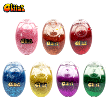 4 IN GLIIZY OVALUX GLYCERIN GLASS HAND PIPE 