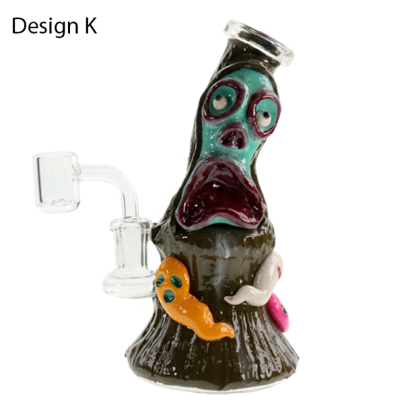 7 IN HALLOWEEN STYLE MINI GLASS WATER PIPE