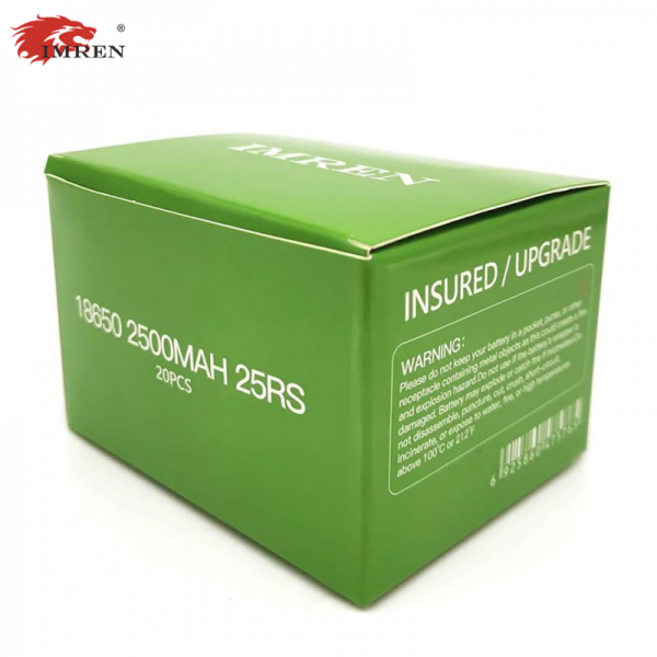 IMREN 25RS 18650 2500mAh 25A Li-ion RECHARGEABLE BATTERY 20CT/PK