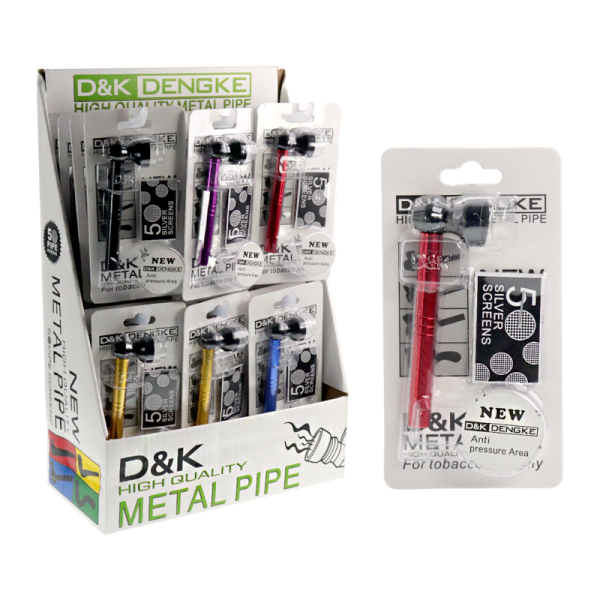 4 IN D&K DENGKE SLIM METAL PIPE + 5-SILVER SCREEN 24CT/ASSORTED DISPLAY