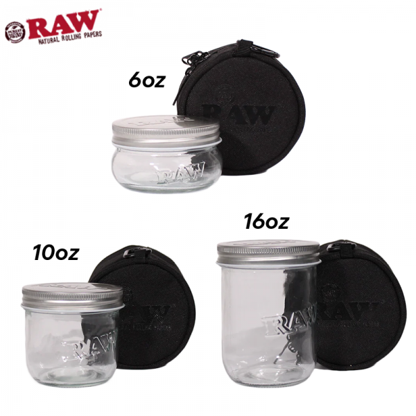 RAW SMELL PROOF GLASS MASON JAR 6CT/DISPLAY