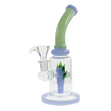 8 IN FACE PERCOLATOR BEND NECK GLASS WATER PIPE