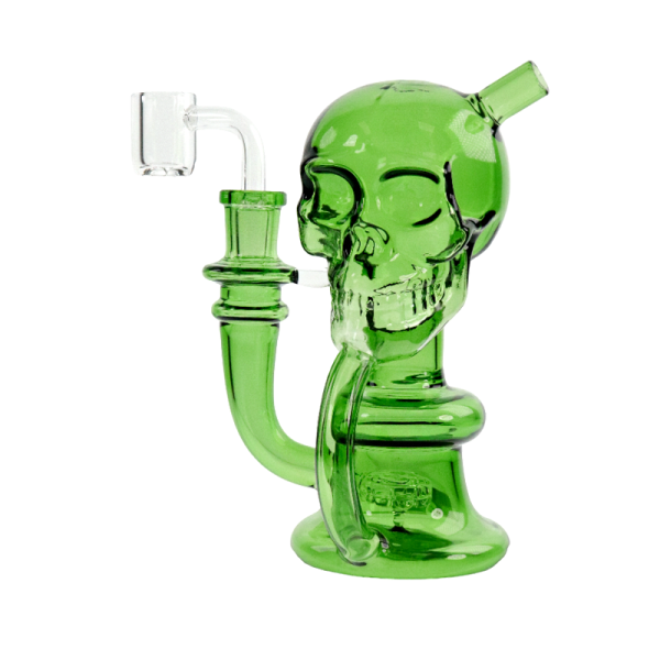 6 IN SKULL DESIGNED GLASS WATER PIPE