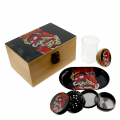 WOODEN BOX GRINDER,  JAR & TRAY COMBO KIT 