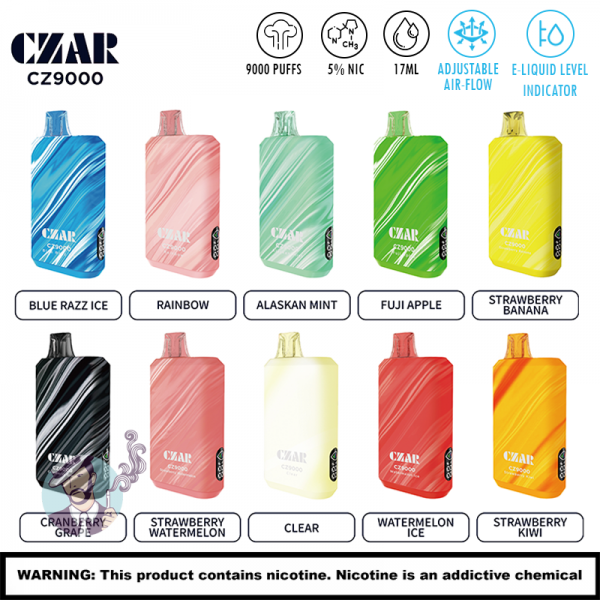 CZAR CZ9000 DISPOSABLE VAPE 5CT/DISPLAY