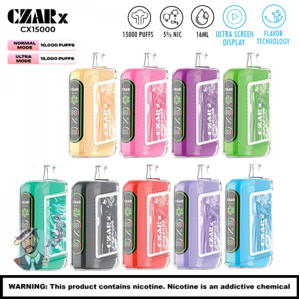 CZAR CX15000 DISPOSABLE VAPE 5CT/DISPLAY