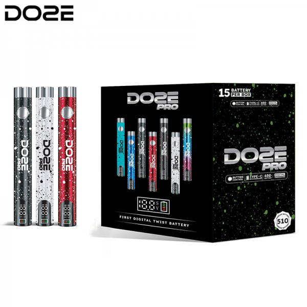 DOZE PRO 510 THREAD VAPE BATTERY W/SMART SCREEN 15CT/DISPLAY