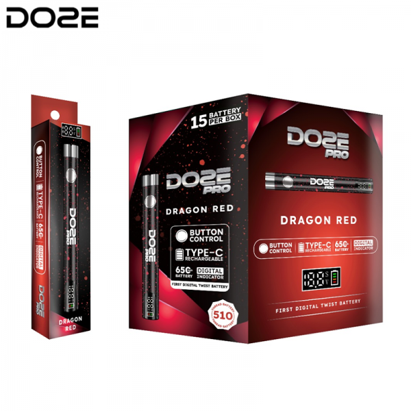 DOZE PRO 510 THREAD VAPE BATTERY W/SMART SCREEN 15CT/DISPLAY