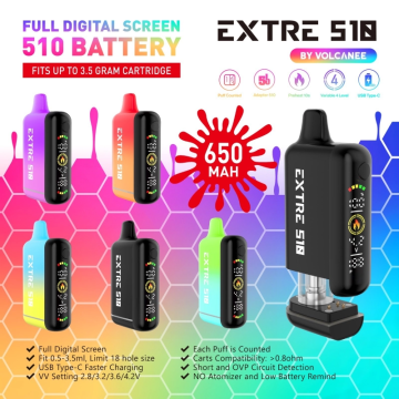 EXTRE 510 BY VOLCANEE THREAD CARTRIDGE VAPE BATTERY 5CT/DISPLAY