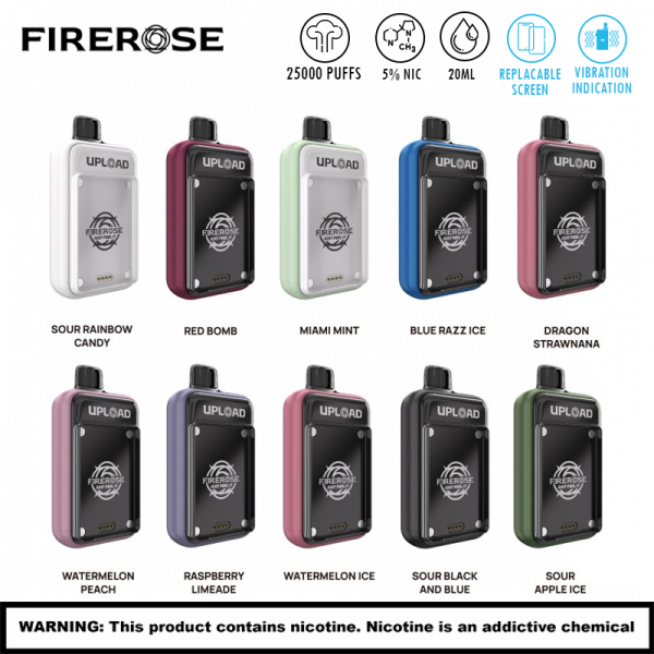 FIREROSE UPLOAD 25000 PUFFS DISPOSABLE PODS 5CT/DISPLAY