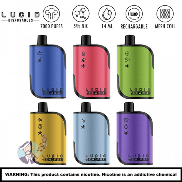 LUCID CHARGE 7000 PUFFS DISPOSABLE VAPE 10CT/DISPLAY