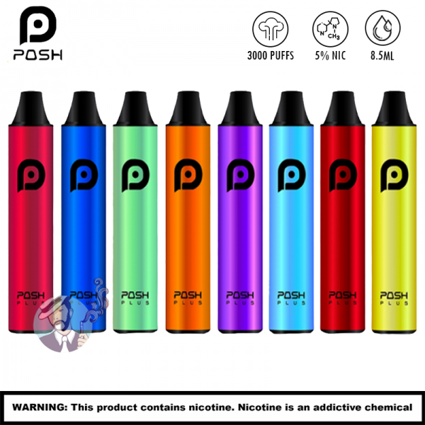 POSH PLUS 3000 PUFFS DISPOSABLE VAPE 5CT/DISPLAY