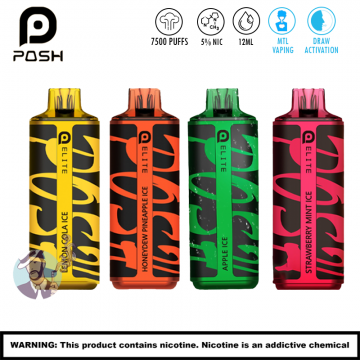 POSH ELITE 7500 PUFFS DISPOSABLE VAPE 5CT/DISPLAY (CL)