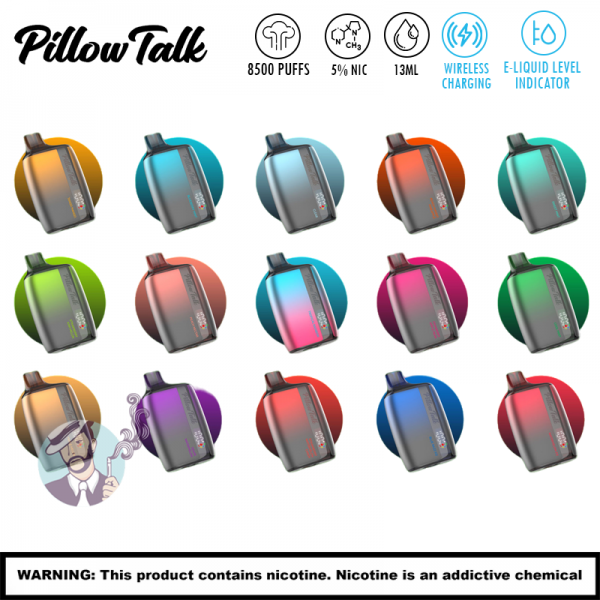 PILLOW TALK 8500 PUFFS WIRELESS CHARGING DISPOSABLE VAPE 10CT/DISPLAY