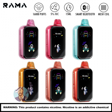 RAMA BY YOVO 16000 PUFFS BLUETOOTH DISPOSABLE VAPE 5CT/DISPLAY