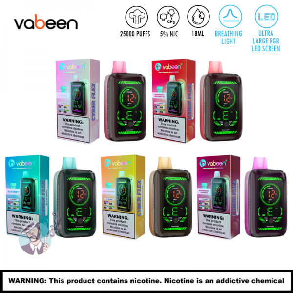 CYBER FLEX BY VABEEN® 25000 PUFFS TOUCH SCREEN DISPOSABLE VAPE 5CT/DISPLAY