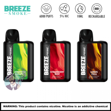 BREEZE PRIME EDITION 6000 PUFFS DISPOSABLE VAPE 5CT/DISPLAY