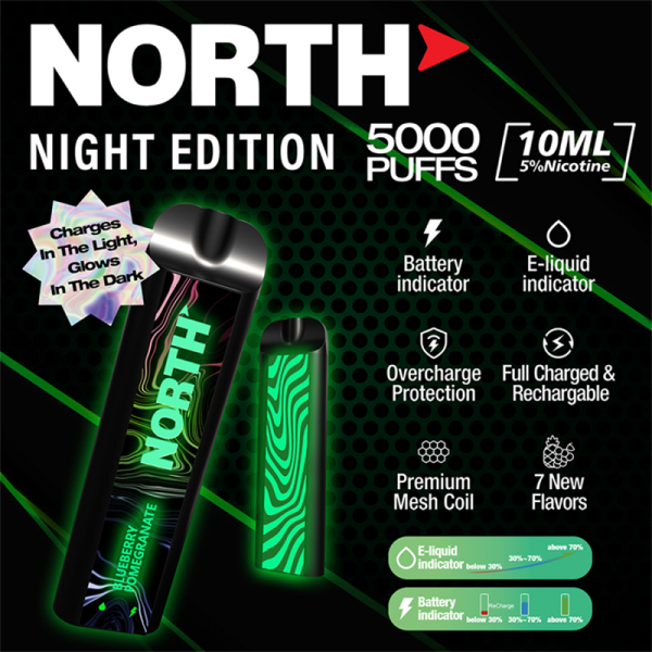 NORTH 5000 PUFFS DISPOSABLE VAPE 10CT/DISPLAY