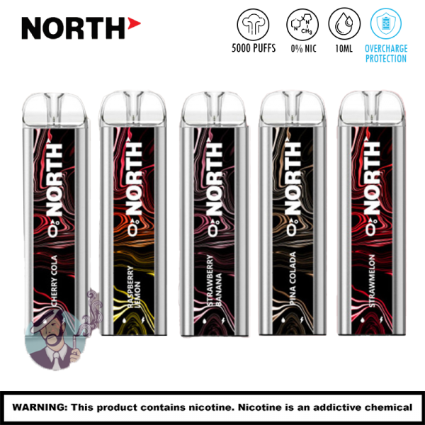 NORTH ZERO NICOTINE 5000 PUFFS DISPOSABLE VAPE 10CT/DISPLAY