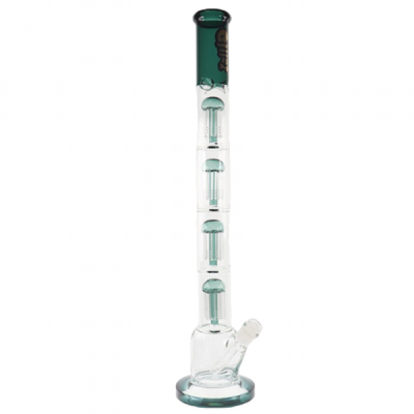 23 IN GLIIZY  4 CHAMBER 6 ARM TREE STRAIGHT PERCOLATOR GLASS WATER PIPE