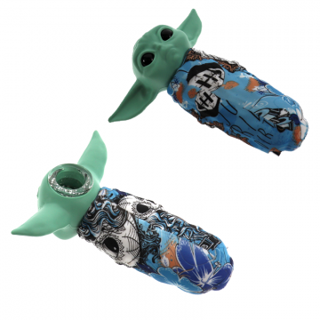 4.5 IN PRINTED ALIEN SILICONE HAND PIPE