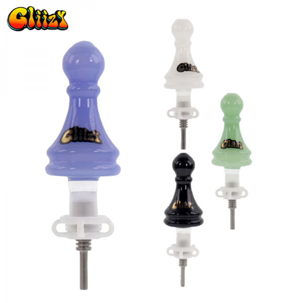 4 IN GLIIZY CHESS HONEY STRAW GLASS NECTAR COLLECTOR