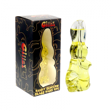 5 IN GLIIZY RABBIT GLYCERIN GLASS HAND PIPE