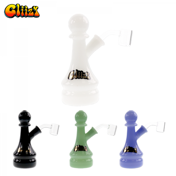 6 IN GLIIZY CHESS MINI GLASS WATER PIPE