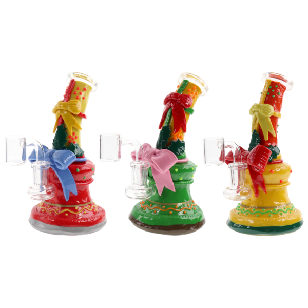 7 IN CHRISTMAS HOLIDAY TREE DAB RIG MINI GLASS WATER PIPE