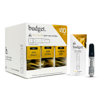 BUDGET D8 | HHC | THC-A VAPE CARTRIDGE 1GM/30CT ASSORTED FLAVORS DISPLAY