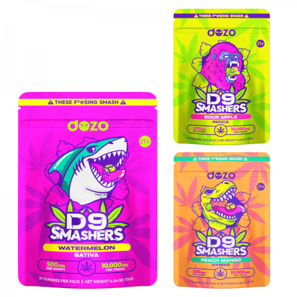 DOZO D9 SMASHERS GUMMIES 10000MG/20CT/5PK