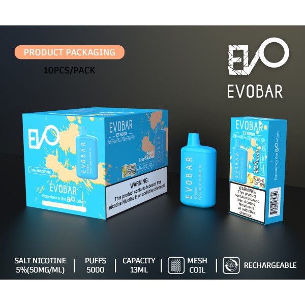 EVO BAR ET5000 SLUSHIE EDITION DISPOSABLE VAPE 10CT/DISPLAY - AK WHOLESALE EXCLUSIVE (CL)