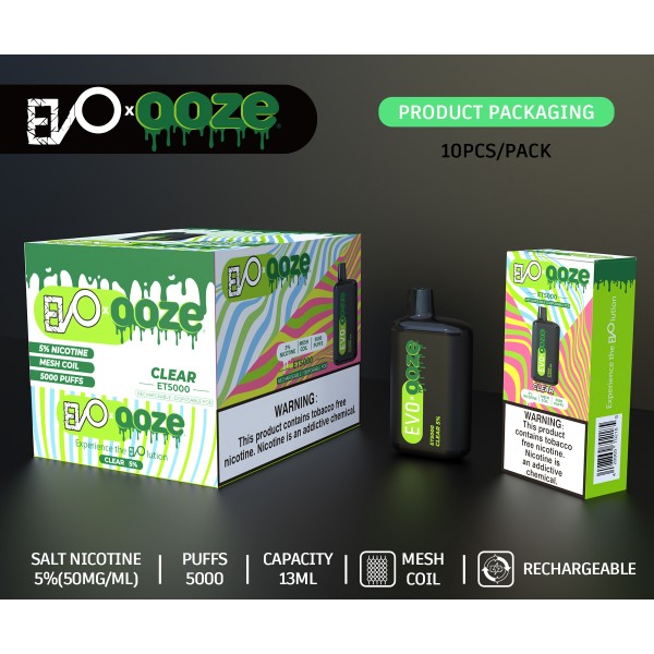 EVO BAR X OOZE ET5000 DISPOSABLE VAPE 10CT/DISPLAY