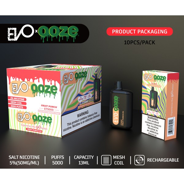 EVO BAR X OOZE ET5000 DISPOSABLE VAPE 10CT/DISPLAY