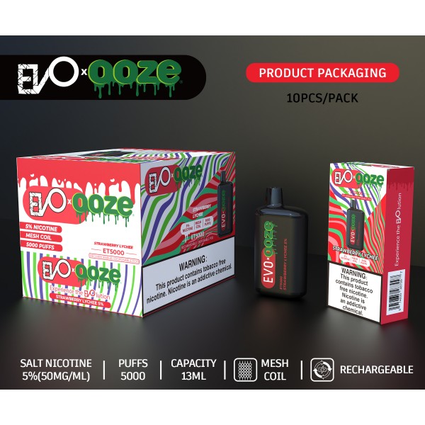 EVO BAR X OOZE ET5000 DISPOSABLE VAPE 10CT/DISPLAY