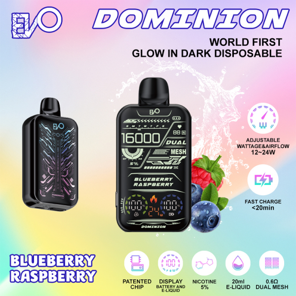 EVO DOMINION GLOW IN DARK 16000 PUFFS DISPOSABLE VAPE 5CT/DISPLAY