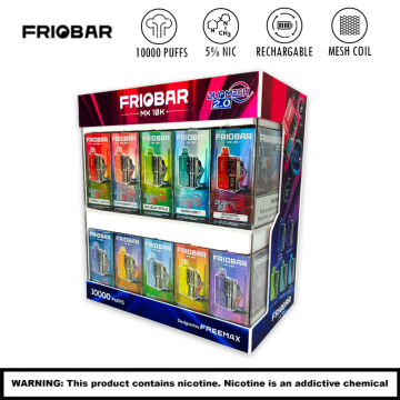 FRIOBAR MX 10000 PUFFS DISPOSABLE VAPE 50CT/CRYSTAL DISPLAY