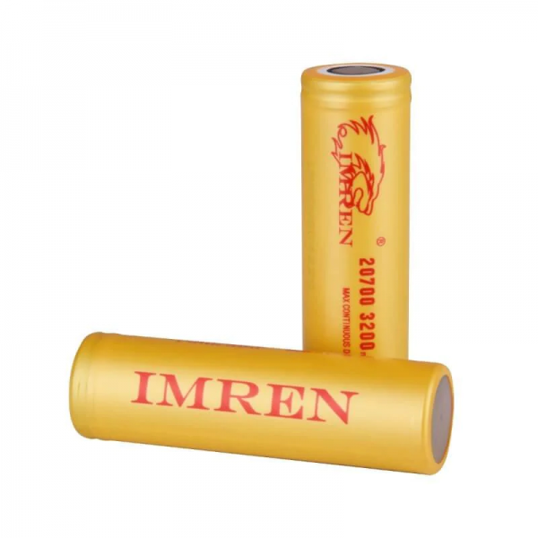 IMREN 20700 3200mAh 40A Li-ion RECHARGEABLE BATTERY 2CT/PK