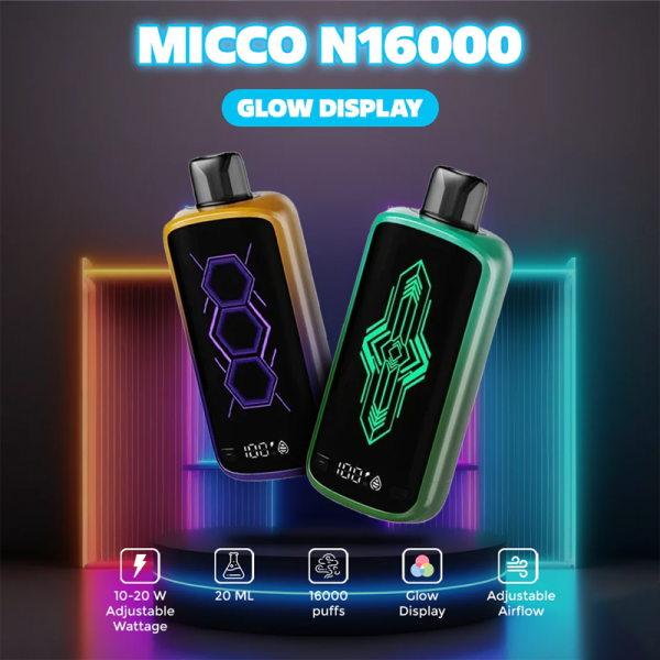 MICCO N16000 DISPOSABLE VAPE 5CT/DISPLAY