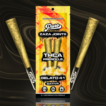 PURO EXOTICS ZAZA JOINTS THC-A PRE ROLLS 2.5GM/2CT/10PK 